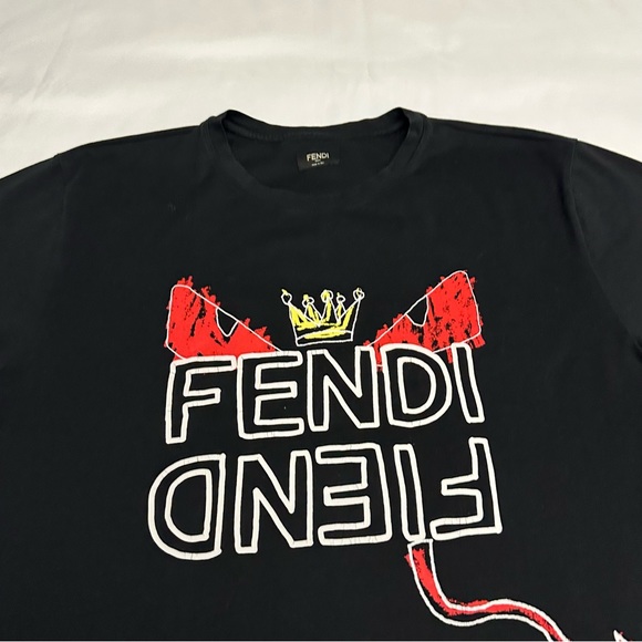 FENDI Fiend Roma Amor Men’s Black Tshirt RARE - Picture 11 of 13